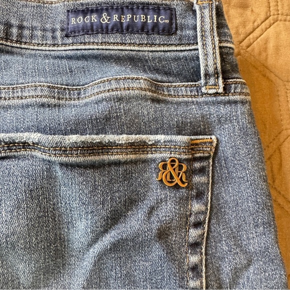 Rock & Republic sz 14 FIXX Women’s Blue Boot Cut Jeans Low Rise Denim - Picture 4 of 16